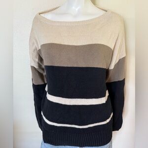Liz Claiborne Sweater - Black, Tan, Cream